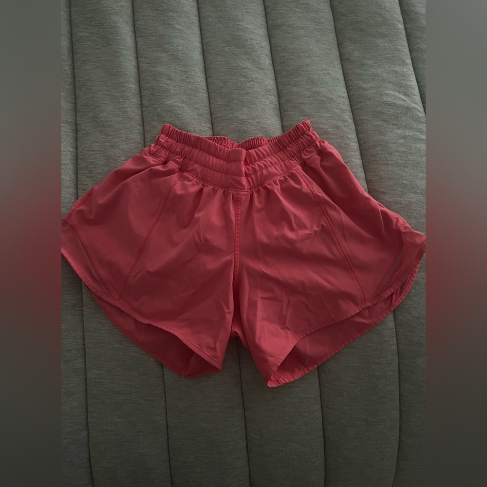 Lululemon high rise 2.5 inch athletic shorts, pink, size 2,